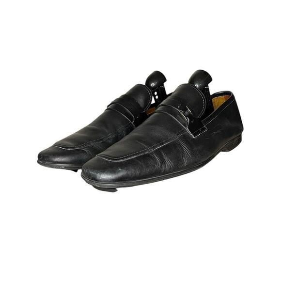 Magnanni Mens Miengo Black Leather Slip-On Almond Toe Loafers Shoes Size 11.5 main image 5